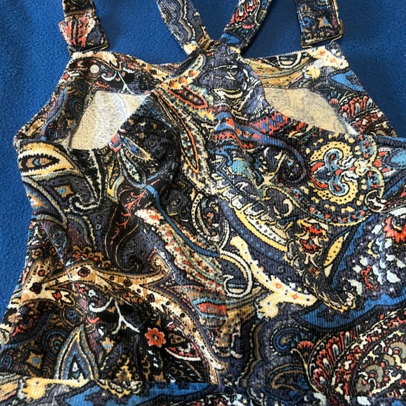 Patterned Corduroy Overall Dress - Picture 8 of 8